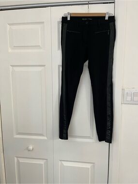 Women Black Dress Pants with Satin Side